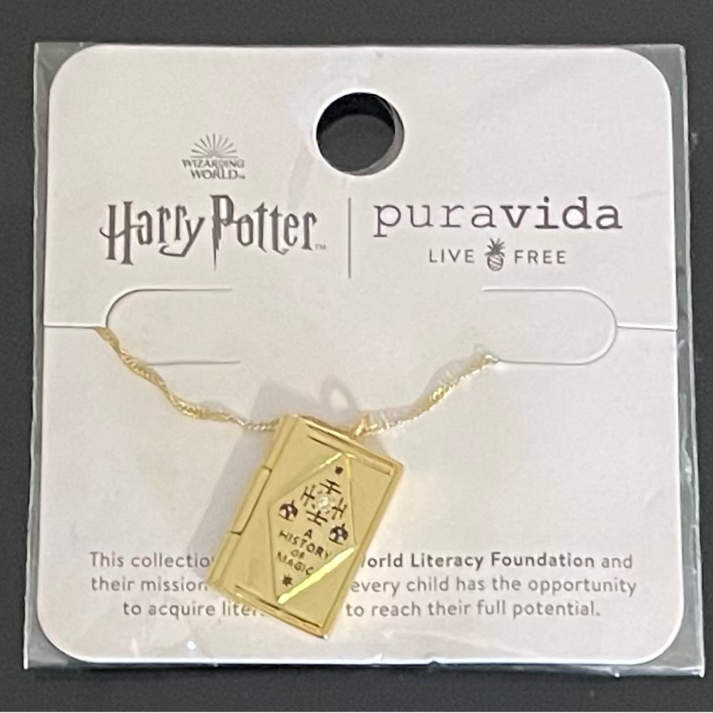 Pura Vida Harry Potter Book of Magic Pendant Necklace Gold Plated NIP - Picture 4 of 5